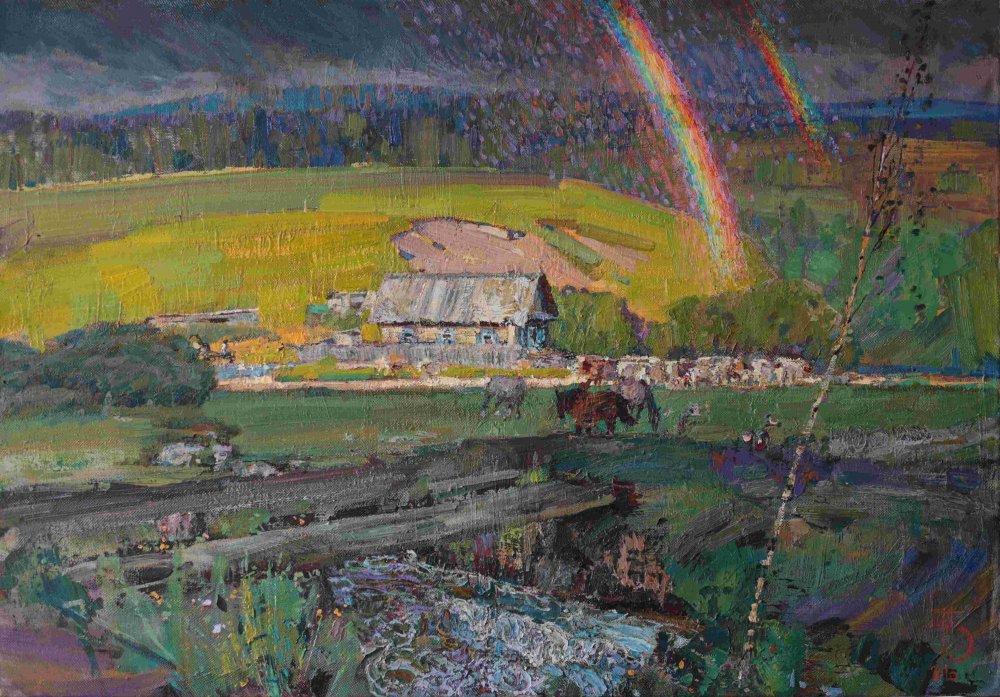 B27c 0184 雨后彩虹 70x100 2016年 布面油画.jpg