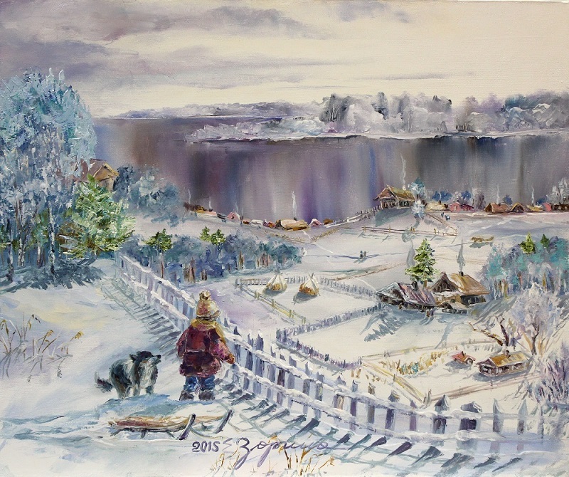 叶连娜 ·  佐里娜 《我的农村》50х60cm 布面油画 2015年. .JPG