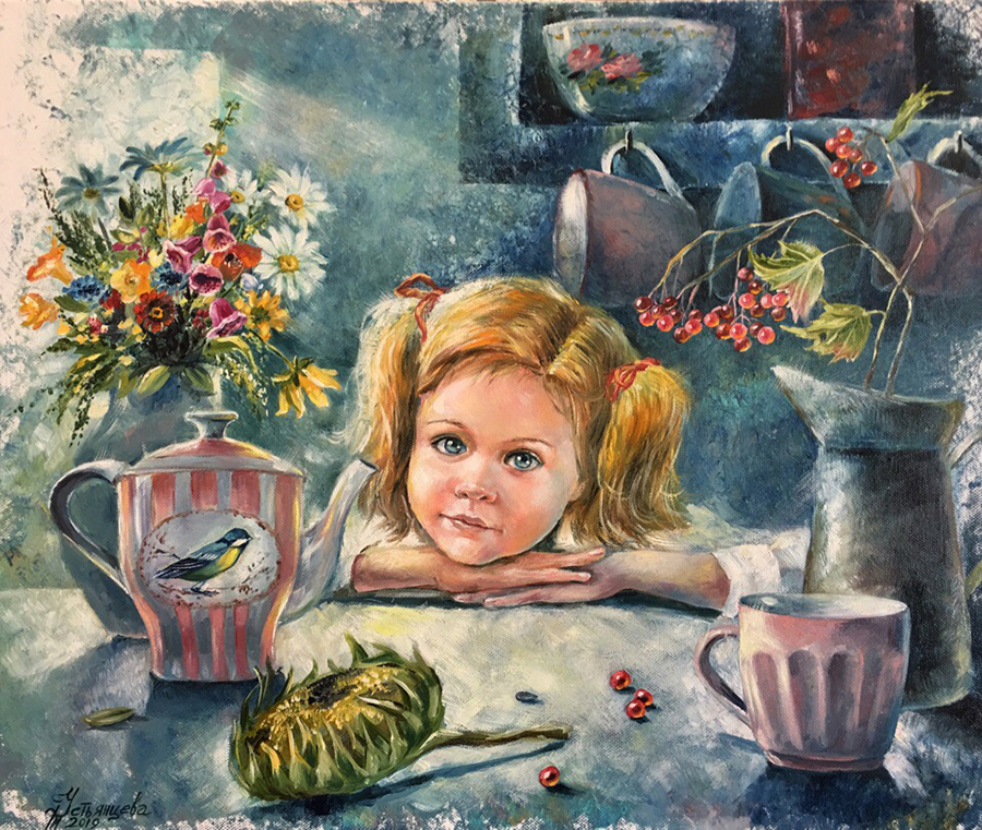 塔季扬娜·伊万诺夫娜《温暖的日子》55x46cm 布面油画  2019年.jpg