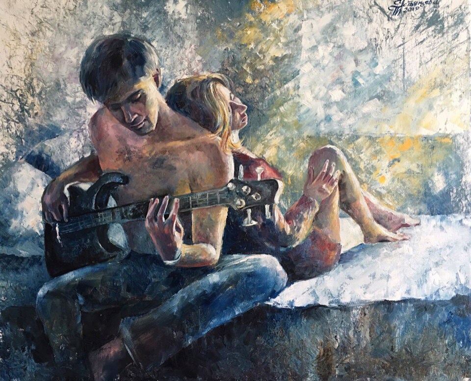 塔季扬娜·伊万诺夫娜《爱人的旋律》布面油画 40x60cm 2019年.jpg